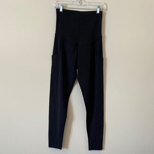 Quince Black High-Waisted maternity Leggings